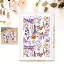 Cute Flower Dragonfly Bird Clay Transfer Paper Making Soft Ceramic Earrings Polymer Clay Water Transfer Paper For Jewelry DIY Craft Supplies - 1Pc - View 33