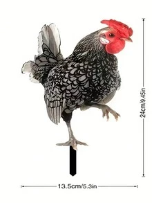 1pc Acrylic 2D Rooster Sculpture, Weather-Resistant Outdoor Garden Patio Lawn Decor, No Power Or Battery Required - A - View 9