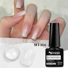 Mtssii 7毫升乳白色透明闪粉凝胶指甲油，闪亮可卸UV/LED指甲油，半永久美甲艺术凝胶，不含酒精，光滑亮泽，适合家庭和美甲沙龙DIY美甲用品 - 白色 - 查看 7