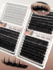 1盒/2盒，共592条。眉毛套装，单根式，D/DD卷度，效果长度0.35-0.63英寸。DIY假睫毛，60D+80D+100D混合密度，自然蓬松浓密，0.07毫米，类似狐狸毛。包含睫毛胶、镊子和刷子。适用于圣诞节、万圣节、派对、日常佩戴，是必备的美容工具，兼具美容与健康，可打造节日华丽妆容。睫毛套装，单根睫毛，假睫毛。 - 棕色 - 查看 11