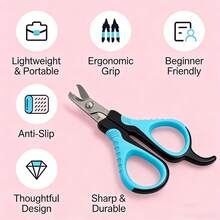 Stainless Steel Cat Nail Clippers With Safety Round Tip, Sharp Blade Prevents Scratching, Suitable For Cats And Dogs, Beginner-Friendly Pet Grooming Essential, Ideal For Home, Travel And Outdoor Care - C - View 2