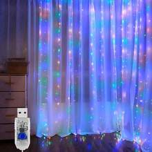 3 Meters X 3 Meters 300 LED String Lights, 8 Modes, USB Powered, Suitable For Indoor/Outdoor, Room, Wall, Wedding, Party, Christmas Decor - Multicolor - View 5
