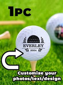 1pc Personalized Golf Ball, Can Customize Photo, Name, Suitable For Men, Can Customize Couple Photo, Can Customize , Great Gift For Valentine's Day, Interesting Golf Ball Suitable For Men, Very Suitable As Unique Gift For Father, Mother, Friends, Grandparents, Father's Day Gift - Multicolor - View 14