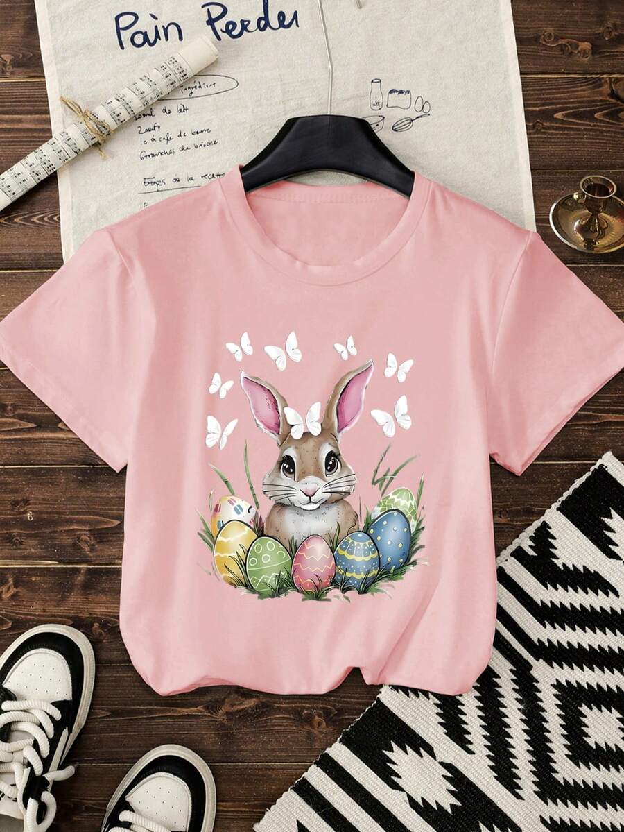 Canned Snack Print Casual Women's T-Shirt, Spring/Summer Pattern Women's T-Shirt, Summer Top, Blouse, Women's Summer Clothing, Summer, Pattern T-Shirt Women's Apparel, Women's Top - Baby Pink - View 1