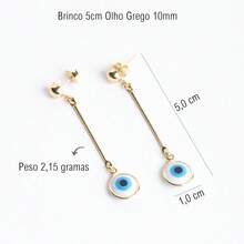 Evil Eye And Crystal Zirconia Set Gold Plated – Earrings, Necklace, Choker And Bracelet, Elegant And Protective - 金色 - 查看 3