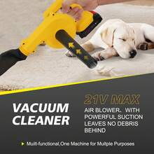 Portable Handheld Leaf Blower, Cordless Leaf Blower Compatible With Battery, Lightweight , Electric Leaf Blower With Extension Tube, Suitable For Gardens And Courtyards - Yellow - View 3
