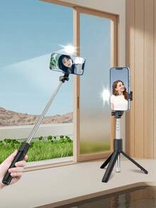 无线手机自拍杆，带直播美颜补光灯、便携式一体三脚架和自拍灯 - 自拍桿 - 查看 5