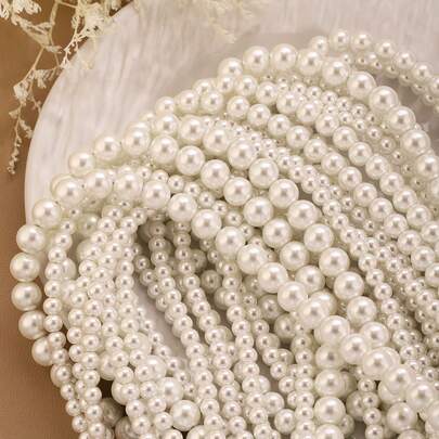 100pcs 4/6/8/10mm High Quality Glass Imitation Pearls Round Loose Beads For DIY Bracelet Necklace Earring Handmade Jewelry Craft