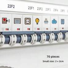 70pcs/Set Electrical Box Switch Identification Stickers - PVC Material - 70 Small Electrical Box Switch Stickers - View 9