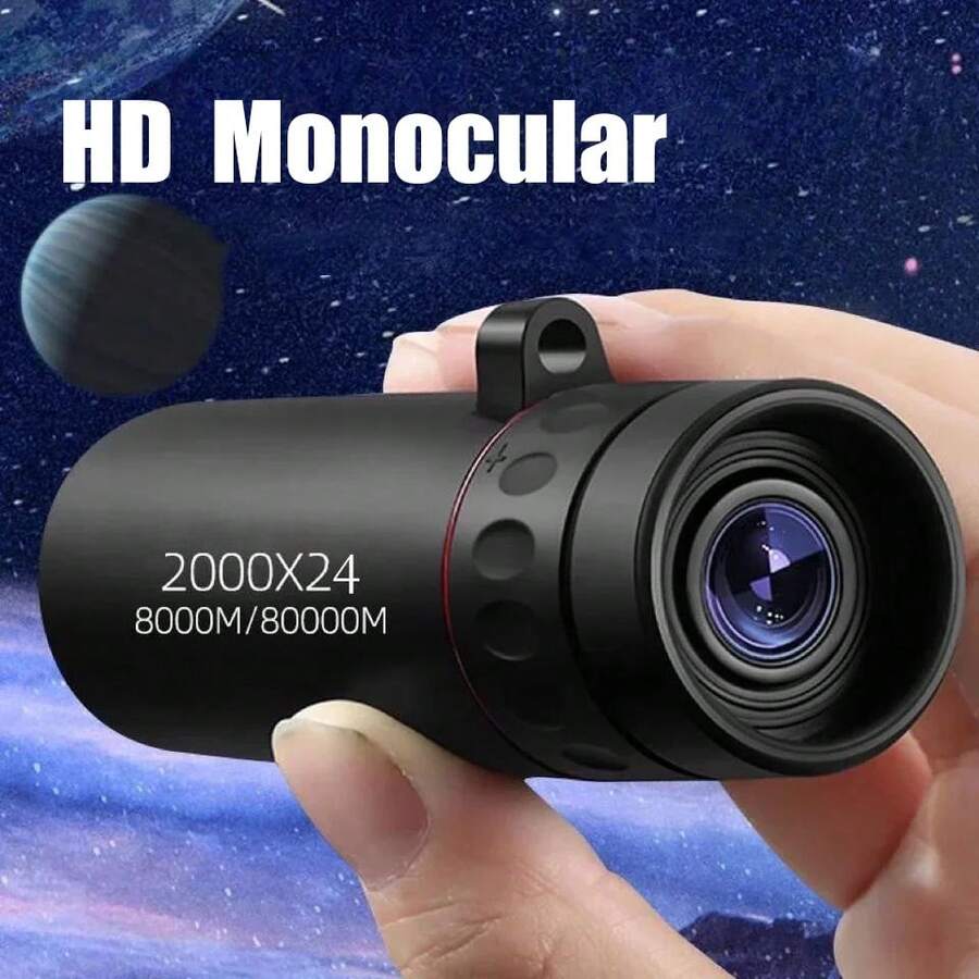2000x24 HD Monocular Telescope Mini Portable Mobile Phone Telescope With Holder Outdoor Camping Hunting Birdwatching Telescopes - Multicolor - View 1