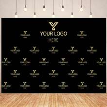 1pc Customized Logo Design Background, Suitable For Business Events, Festivals, Customized Banner Props, Portable Vinyl Material, Easy-Install, Step And Repeat Banner, Photo Backdrop, Wedding - E - View 3