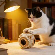 1件猫咪逗猫玩具，包含铃铛、剑麻球、羽毛棒和发声球，适合猫咪、小猫和雪貂玩耍娱乐。 - 彩色 - 查看 5