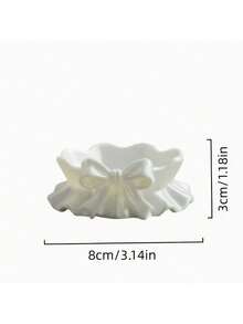 1 khay đựng trang sức in 3D hình nơ xếp ly, khay nhựa màu trắng dùng để trang trí nhà cửa, bàn làm việc, văn phòng, tiệc theo chủ đề, quà tặng Giáng sinh, Lễ Tạ ơn, Ngày lễ tình nhân, Lễ Phục sinh, ngày lễ và sinh nhật. - Nhiều màu - Xem 3