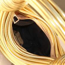 钱包和手提包 奢侈品牌手工编织单肩包 女士包 婚礼银色晚宴手拿包 钱包 包包 金色包包 - 金色 - 查看 10