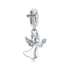 CYMYSS 1 pieza Estilo europeo y americano Colgante de ángel con estrella incrustada de circonita cúbica plateada en plata 925, adecuado para Navidad/uso diario - Multicolor - Ver 8