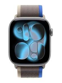 Tương thích với dây đeo 38mm, 40mm, 41mm, 42mm, 44mm, 45mm, 46mm, 49mm. Dây đeo thể thao bằng nylon dệt tự dính kiểu vòng, tương thích với Apple Watch Ultra/11/10/9/8/7/6/5/4/3/SE Series dành cho nam và nữ. Dây đeo thể thao và giải trí mềm mại, thoáng khí. - Xanh lam và xám - Xem 2