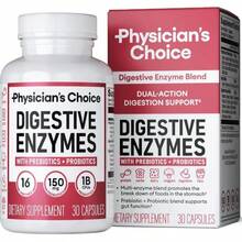 VPOAJ Physician's CHOICE Digestive Enzymes - Multi Enzymes, Bromelain, Organic Prebiotics & Probiotics For Digestive Health & Gut Health - Bloating & Meal Time Discomfort - Dual Action - All Diets - 30 CT - 100G - View 1