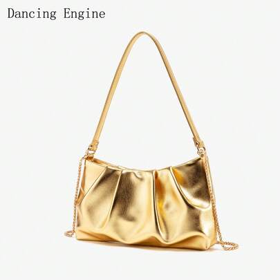 Dancing Engine Bolsos y bolsos de mano de marca de lujo, bolso de hombro tejido a mano, bolso de mujer, bolso de noche de boda plateado, bolso de embrague, bolso dorado