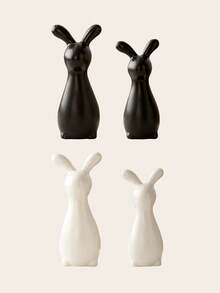 1 pieza Decoración de Pascua con forma de conejo, diseño creativo, artesanía de cerámica exquisita, estilo minimalista, adecuado para escritorio, oficina, estantería, mesa de noche, sala de estar, decoración festiva, una opción de regalo ideal - Multicolor - Ver 11