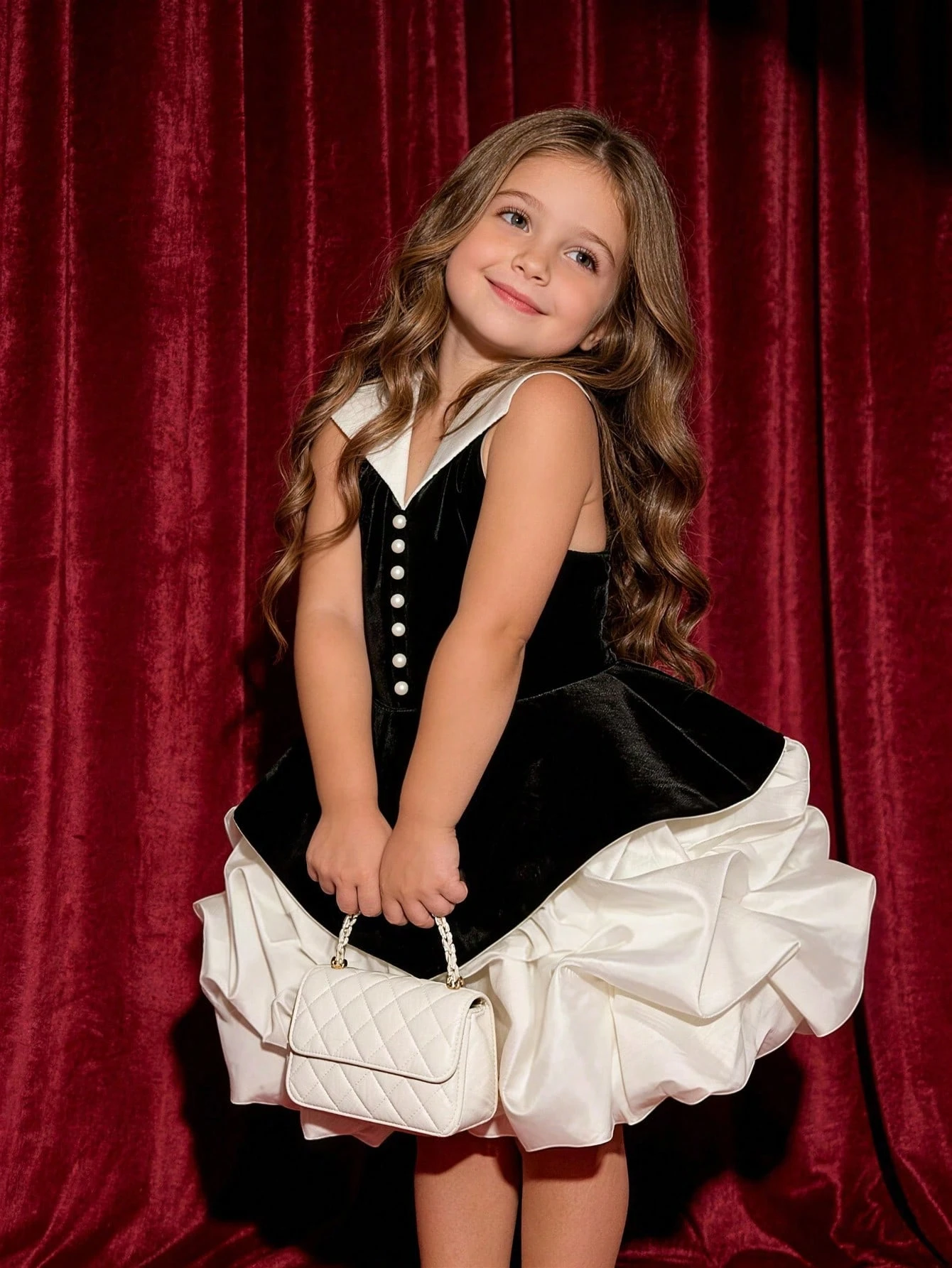 Young Girls Bow Tulle Mesh Elegant Cake Dress, Suitable For Baby'S 1St