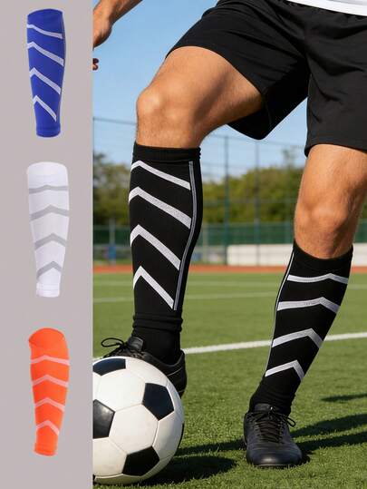 1 Pair Of Breathable, Lightweight, Sweat-Wicking Compression Socks, Suitable For Leg Support In Football, Basketball, Volleyball, Running And Fitness