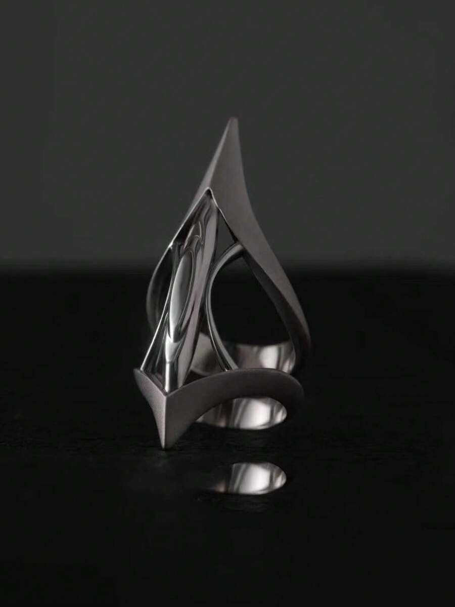 Cyberpunk Blade Ring, Exaggerated Fashion, Women's Adjustable Open Ring, Jewelry Gift - Silver - View 1