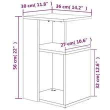 vidaXL Beistelltisch Mit Stauraum Couchtisch Wohnzimmertisch Sofatisch Kaffeetisch Anstelltisch Tisch Wohnzimmer Grau 36x30x56cm Holzwerkstoff - 灰色 - 查看 3