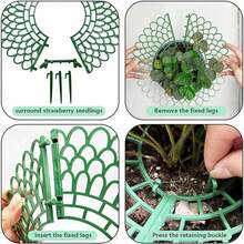 1/6 piezas Estantes de plantación de fresas verdes con tres patas robustas, marco de soporte para plantas de jardín, diseño de rejilla abierta para mejor drenaje, para plantas de fresas, para frutas y evitar la pudrición, práctico estante de almacenamiento para patio, un buen ayudante para la plantación - A - Ver 5