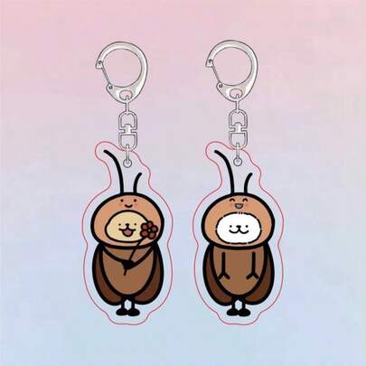 2D Flat, Creative Fashion Cute Cartoon Cockroach Keychain, High Visual Backpack Cartoon Ornament, Couple Style, Cute Funny Pendant, Durable Lightweight Acrylic Material, Suitable For Car Keys, Backpacks Or Wallets - Perfect Gift For Friends