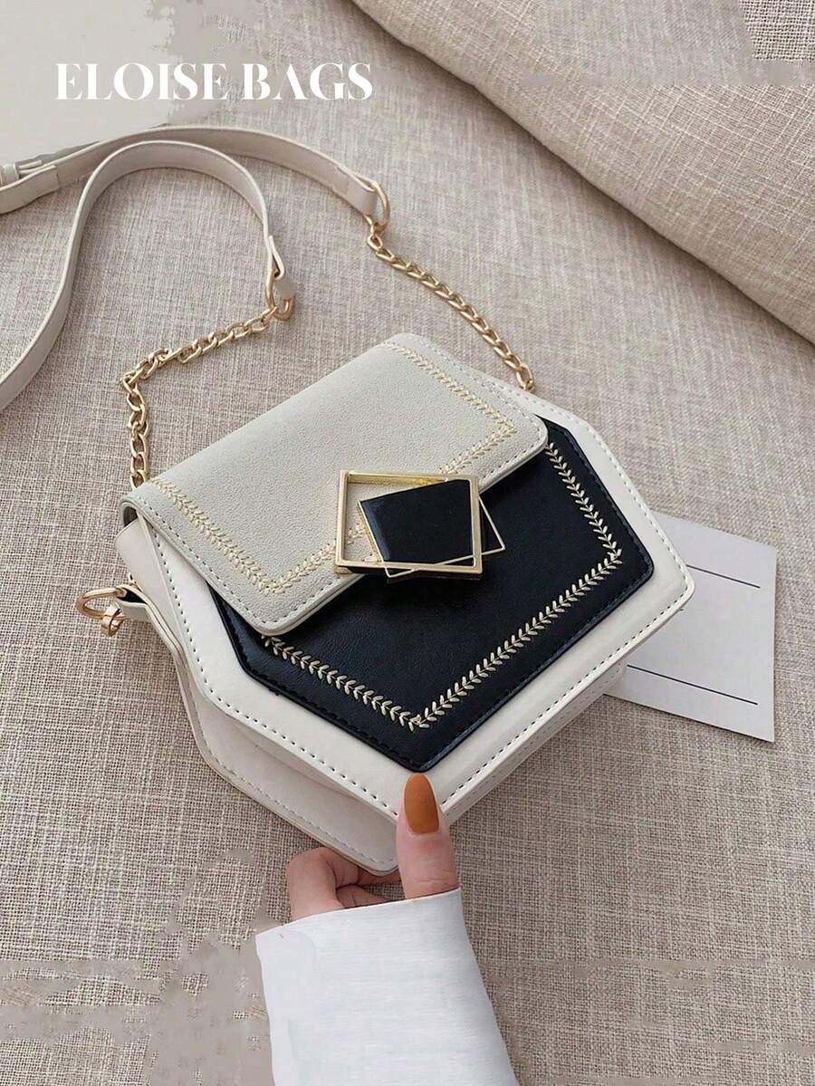 今年流行的時尚機位設計肩袋，多功能斜挎包 - 米色 - 查看 1