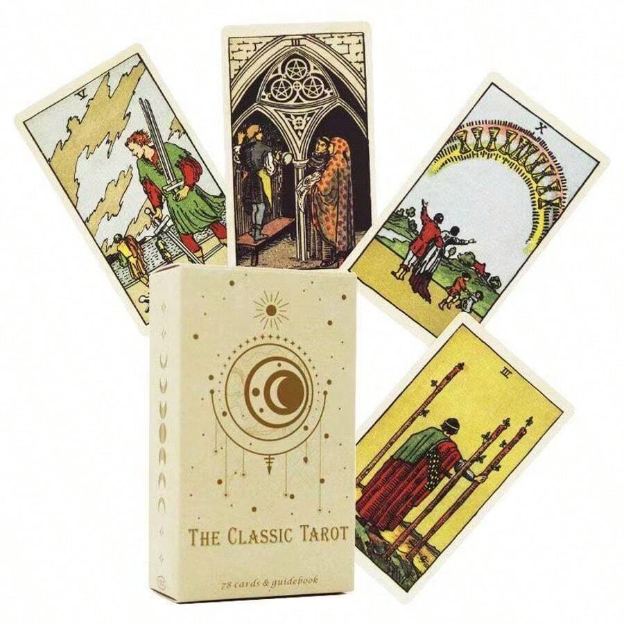 1套桌游卡牌：78张经典占卜卡牌，附新手指南，便携式占卜游戏，占卜卡牌，游戏礼品 - A - 查看 1