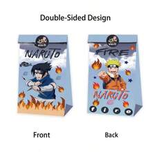 12pcs Party Favors Birthday Party Decorations Paper Gift Bags Handle Candy Box Handheld Paper Box Gift Anime Narutos Gift Bag Kraft Paper Flat Mouth Bag Sticker Set Birthday Party Gift Candy Box Set Party Supplies - A - View 11