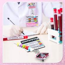 8 Pcs Phlebotomy Badge Reel Essentials Phlebotomist Nurse Accessories Set Order Of Blood Draw Beads With Card Holder ID Name Tag Phlebotomy Practice Kit For Lab Rn Supplies Gift - 彩色圖片 粉紅色 黑色 彩虹 - 查看 6