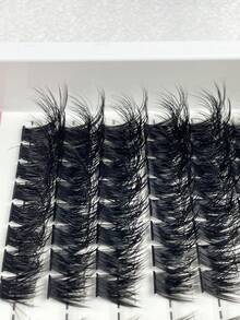 Hinarin 192 piezas Extensiones de pestañas individuales en racimo estilo C rizado largo, mezcla de bandeja, extensiones de pestañas falsas de visón, extensiones de racimos de pestañas, racimos de pestañas, pestañas individuales, pestañas, pestañas falsas - C - Ver 5