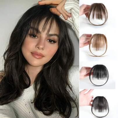 Tóc mái giả kẹp bằng tóc thật, nhẹ và mềm mại, có cả tóc mai, phần tóc mái giả phía trước, tóc mái giả nối dài cho nữ.