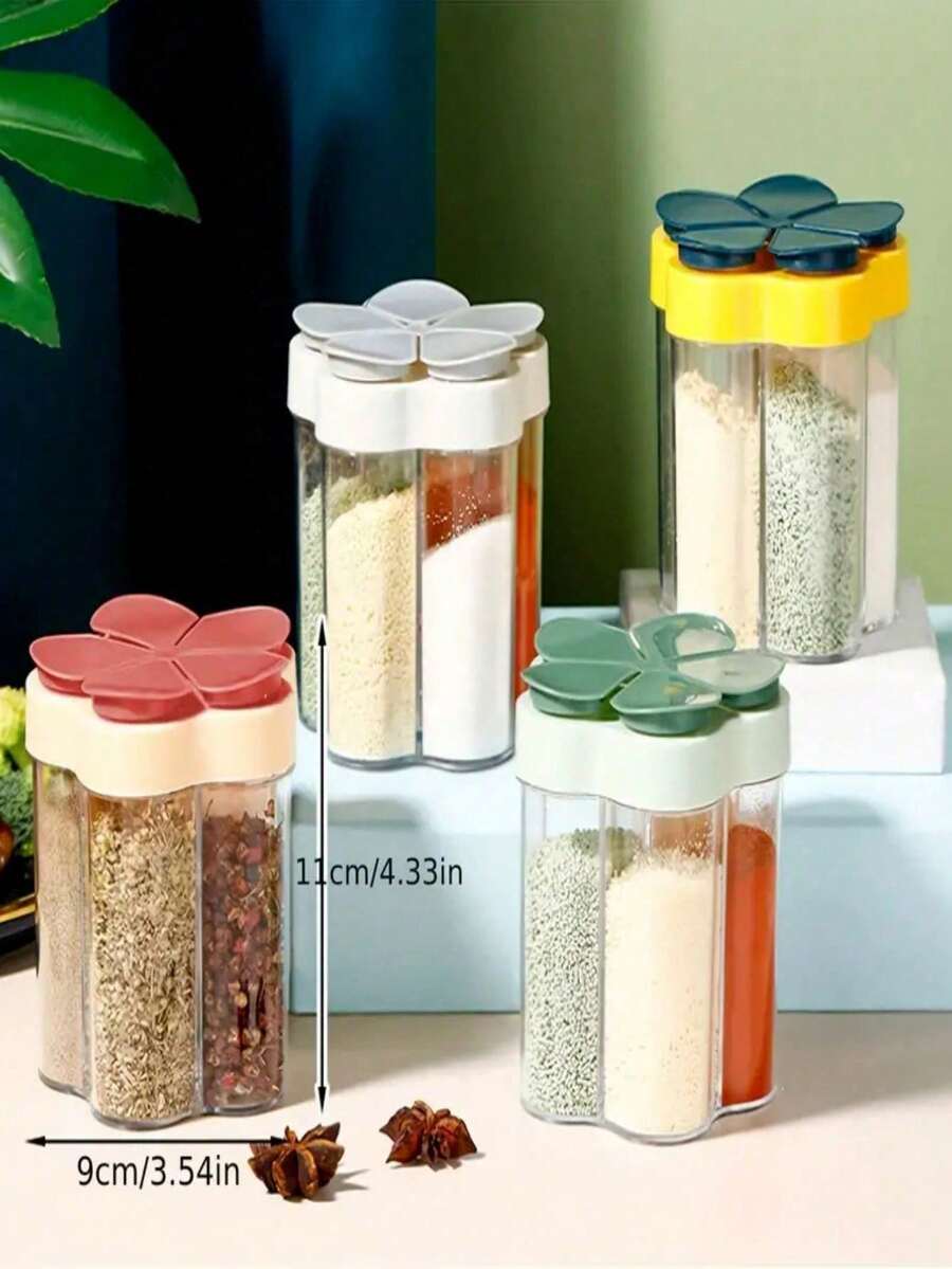 5-In-1 Portable Spice Container, For Home Kitchen, Kitchen Storage, Outdoor Camping Seasoning Storage - Multicolor - View 1