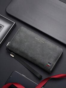 新作メンズ財布　多カードポケット付きカジュアルロングウォレット　大容量ハンドバッグ　スマホ・小銭入れ付き - ダークコーヒー - チェックする 1