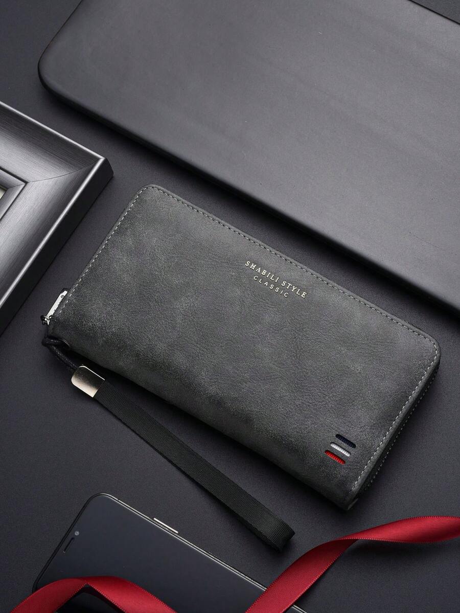 新作メンズ財布　多カードポケット付きカジュアルロングウォレット　大容量ハンドバッグ　スマホ・小銭入れ付き - ダークコーヒー - チェックする 1