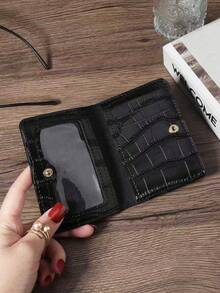 迷你钱包，时尚简约卡包，纤薄轻巧，方便携带，可装现金、身份证、信用卡、硬币，适合作为生日礼物、周年纪念礼物，送给爱人、女性、女孩、青少年、大学生、学生、男士。 - 黑色 - 查看 11