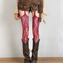 1 Pair Women's Sexy Dark Gothic Spider Web Jacquard Fishnet Pantyhose, Suitable For Halloween - Nhiều màu - Xem 4