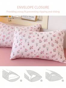 三件套被套组 - 1 个被套 + 2 个枕套（不含填充物），床上用品套装，时尚花卉图案，柔软舒适，适合宿舍、家庭卧室、酒店，四季皆宜，带拉链封口和枕套，多种颜色可选，超大尺寸 - 安妮兔 - 查看 5