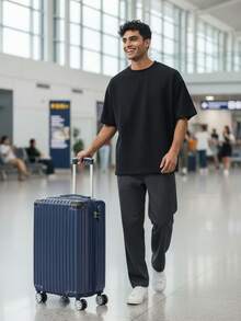 Standard ANAC Carry-On Suitcase 10KG 55x35x25cm Carry-On Suitcase With Zipper, Expandable, Removable Wheels, Carry-On Luggage, Can Be Taken Into The Airplane Cabin - 寶石藍 - 查看 3