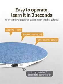 Alto-falante de Travesseiro, Alto-falante Sem Fio Slim, Alto-falante Portátil Estéreo de Ajuda para Dormir, Alto-falante de Travesseiro, Alto-falante de Travesseiro de Ajuda para Dormir, Suporta Reprodução via Bluetooth e Cartão TF - Azul - Visão 5