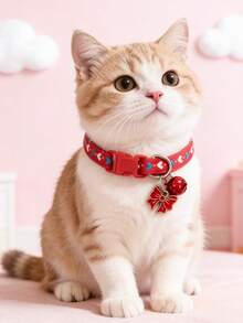 1 Piece Pet Heart Bow Collar Adjustable Neck Circumference Cat Collar Dog Collar Pet Accessories Valentine's Day Holiday Pet Supplies - Multicolor - View 15