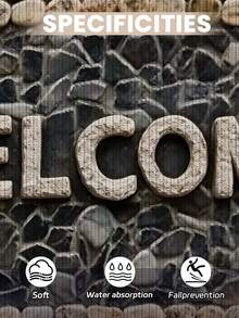 1 pieza Alfombra antideslizante para exteriores con estampado de letras, alfombra de interior, alfombra de baño, alfombra de cocina, alfombra decorativa, alfombra suave y cómoda de uso múltiple, lavable para cocina, interior, exterior, entrada, dormitorio, decoración del hogar - Multicolor - Ver 5