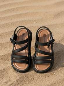 HAHABOBO New Comfortable Black Soft Sole Easy-To-Wear Girls' Sandals With Cute Bow, Suitable For Indoor/Outdoor, School/Garden/Adventure, Spring/Summer/Autumn - Black - View 4