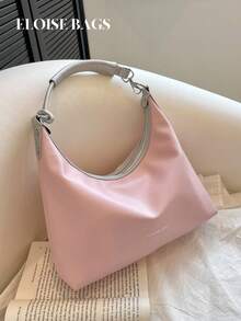 Fashionable Letter Printed Armpit Bag - Pink - View 1