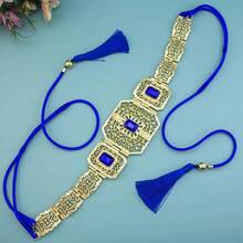 Gold Color Morocco Caftan Belt For Women Bridal Wedding Waist Chain Hand Rope Tassels Crystal Arabian Party Jewelry - TGnvsbt11011HONG - 查看 10