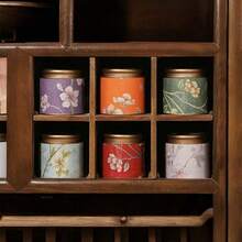 1 pièce 500ml/100ml Récipient de cuisine & garde-manger pour le thé, les grains de café, le sucre et les noix, boîte à thé en métal, joint hermétique, fond et couvercle en porcelaine émaillée, cadeau de fête et usage quotidien - Multicolore - Voir 5