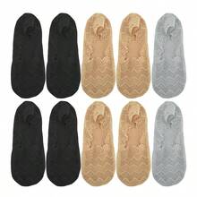 1/5/10 Pairs Of Women's Spring And Summer Thin Lace Anti Slip, Non Shedding, Sweat Absorbing, Seamless, Breathable, Invisible Diamond Ripple Boat Socks - Multicolor - View 12